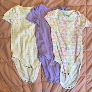 SOLD Cloud Island 3 piece onesies. 6-9M.